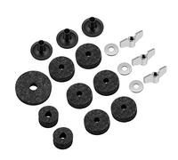 Flexzion 18-Piece Cymbal Accessories Kit - Includes Cymbal Felts and Sleeves with Base, Wing Nuts, Washers, & Hi-Hat Cup & Clutch Felts for Mounting & Securing Cymbals on Drum Sets (Gray)