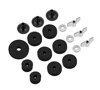 Flexzion 18-Piece Cymbal Accessories Kit - Includes Cymbal Felts and Sleeves with Base, Wing Nuts, Washers, & Hi-Hat Cup & Clutch Felts for Mounting & Securing Cymbals on Drum Sets (Black)