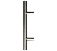 Flexzion 25 Pack Kitchen Cabinet Handles Silver Drawer Pulls 12 inch, 7.5 inch Hole Center, Stainless Steel T Bar with Satin Brushed Nickel, Hardware for Kitchen Cupboard Door Bathroom Furniture