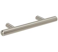 Flexzion 5 Pack Kitchen Cabinet Handles Silver Drawer Pulls 7 inch, 5 inch Hole Center, Solid Stainless Steel T Bar with Satin Brushed Nickel, Hardware for Kitchen Cupboard Door Bathroom Furniture