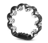 Flexzion 8 Inch Flower Tambourines for Adults, Double Row Jingles, Black | 1 Black Tambourine with Double-Row Metal Jingles and Non-Slip Grip for Church, Worship, Music Classes, and Performances