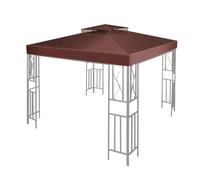 Flexzion 8'x8' Gazebo Top Canopy Replacement Cover (Ivory) - Dual Tier