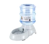 Flexzion Automatic Dog Water Bowl Dispenser For Cat Pet Animal (1 Gallon Dispener Water Jug) - Gravity Feeder Auto Replenish Waterer Drinking Bowl Fountain Bottle Dish Stand