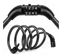 Flexzion Bicycle Lock Cable - 4 Feet, 5/16 Inch (8mm) Diameter Steel Bike Lock Cable, Compact & Easy to Use, with Pre-Set 4 Digit Bike Lock Combination - Security for Bicycles & Gates