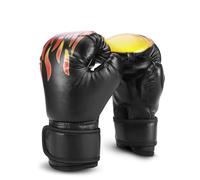 Flexzion Boxing Gloves for Kids 4oz - Black Training Punching Bag Mitts, Kid Boxing Gloves with Faux Leather & Wrap-Around Wrist Protection for Boys & Girls Ages 3-8 Years
