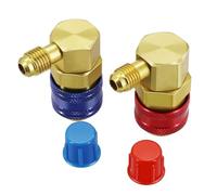 Flexzion Car AC R134a Quick Connectors System Port Adapters Couplers Low High Set Conversion Kit for HVAC Auto Air Conditioning with Manifold Hose Gauge