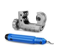 Flexzion Copper Pipe Cutter Tool 3/16" to 1-1/8" (4-28mm) - Mini Tube Cutter with Deburring Tool for Copper, Brass, Aluminum, Stainless Steel - Mini Copper Cutter for Tight Spaces & Close Quarters