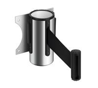 Flexzion Crowd Control Retractable Belt Barrier - 10Ft 3m Wall Mounted Safety Barrier Belt, Queue Line Dividers with Nylon Rope Belt & Sturdy Stainless Steel Case for Indoor/Outdoor Use