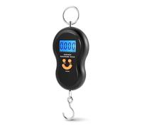Flexzion Digital Hanging Scale - 110lb/50kg Portable Luggage Scale, and Fish Scale with Electronic Backlight LCD, Stainless Steel Hook, 2 AAA Batteries Included