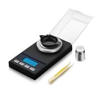 Flexzion Digital Milligram Scale - 50g/0.001g High Precision Micro Scale for Jewelry, Powder, Reloading, Medicine Weighing, Includes 50g Calibration Weight