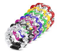 Flexzion Flower Tambourine - 8 Inch Handheld Percussion Instrument w/Metal Jingles & Ergonomic Grip - Small Tambourines for Adults, Kids, Church, Parties, & Musical Events (7 Color Pack)