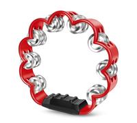 Flexzion Flower Tambourine - 8 Inch Handheld Percussion Instrument w/Metal Jingles & Ergonomic Grip - Small Tambourines for Adults, Kids, Church, Parties, & Musical Events (Red)