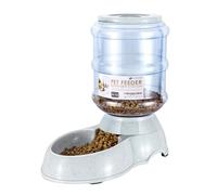 Flexzion Gravity Pet Feeder Food Dispenser (6-12 lb Size) for Dogs Cats Automatic Replenish Dry Food Storage Container Bowl for Small Medium Breed Dog Cat Animal Feeding Watering Fountain Supplies