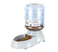 Flexzion Gravity Pet Feeder Food Dispenser (6-12 lb Size) for Dogs Cats Automatic Replenish Dry Food Storage Container Bowl for Small Medium Breed Dog Cat Animal Feeding Watering Fountain Supplies