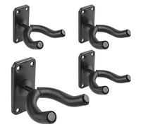 Flexzion Guitar Hanger, Wall Mount Bracket Hook Holder Display Rack Hook w/Foam Covered Yoke Fork for Electric Acoustic Guitar Mandolin Banjo Bass Musical Instrument Home Studio (4 Pack)