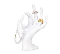 Flexzion Hand Jewelry Holder for Bracelet, Watch, Ring - Female Mannequin Arm Form Model Stand Display, White Polyresin