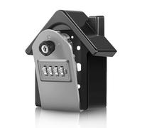 Flexzion Key Lock Box - Key Storage House Shape Safe Box Wall Mounted 4 Digit Combination Lock, Security Key Holder, Code Storage Case, Cipher Lock Box for Indoors Outdoors Weather Rust Resistant