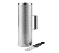 Flexzion Metal Guiro with Scraper Shack 4" x 12" - Round Cylinder Stainless Steel Latin Hand Percussion Instrument with Handle Guiro Musical Training Tool for Jazz Bands, Concerts, Live Performance