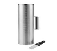 Flexzion Metal Guiro with Scraper Shack 5" x 12" - Merengue Guira Dominicana - Round Cylinder Stainless Steel Hand Musical Instrument Percussion for Jazz Bands, Concerts, and Live Performances