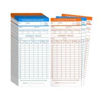Flexzion Monthly Time Cards for Employees - Dual-Sided, Orange/Blue Attendance Tracker, 270-Piece Time Sheets Compatible with 6-Column Time Clock Recorders for Businesses