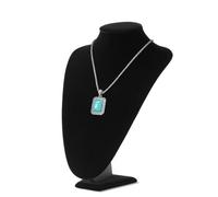 Flexzion Necklace Bust Display Stand - 13.7 Inch 3D Mannequin Black Velvet Necklace Display Holder for Home, Boutique & Trade Shows - Jewelry Display for Selling Necklace, Pendants, Chokers, Lockets