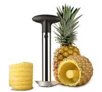 Flexzion Pineapple Corer Slicer Peeler, Stainless Steel Eye Remover Decorer Wedger Cutter, Spiral Cutting Tools with Metal Blade, Non-Slip Grip for Fruit Rings, Home Kitchen Restaurant Chef Use