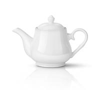 Flexzion Porcelain Teapot, Ceramic Tea Pot with Lid, Personal Teapot for 2 to 3 Tea Cups, 24 Ounce Pure White Ceramic TeaPot, Microwave Oven, and Dishwasher Safe