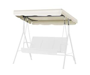 Flexzion Replacement Canopy For Outdoor Swing - 77" X 43" / 1.96m X 1.09m 2 Seat Bench Glider Swings Shade Fabric UV Weather Waterproof For Outdoor Garden Patio Yard Park Porch Seat Furniture, White