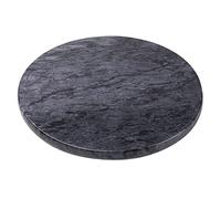 Flexzion Round Black Marble Cheese Board - 12 Inch Serving Board for Charcuterie, Cheese, Cutting, Pastry, Trivet - Non-Stick and Heat Resistant