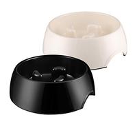 Flexzion Slow Feed Dog Bowl - Anti-Slip Slip Resistant Base Pet Animal Puppy Feeder Food Water Container Holder Dish Storage Anti-Gulping Three Columns Style 600ML, 2.5 Cup, 20oz Capacity
