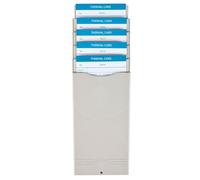Flexzion Time Card Holder Wall Mount Rack 5 Pocket Slots Expandable Stacking Compatible with 7" inch Cards Pyramid Series 2000 6000 Attendance Payroll Recorder for Office Punch In Clock Out (Beige)