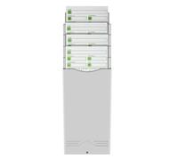 Flexzion Time Card Holder Wall Mount Rack 5 Pocket Slots Expandable Stacking Compatible with 7" inch Cards Pyramid Series 2000 6000 Attendance Payroll Recorder for Office Punch In Clock Out (Beige)