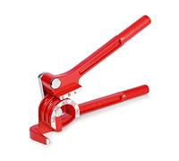 Flexzion Tube Bender Tool - Manual OD Tubing Bending 3 Size 1/4" 5/16" 3/8" 180 Degree Lever Type Heavy Duty Bend Copper Brass Aluminum & Soft Metal for HVAC Water Gas Pipe Automotive Plumbing (Red)