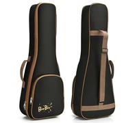 Flexzion Ukulele Case Bag - Ukulele 27 Inch Tenor Backpack Soft Case - Waterproof Uke Gig Bag with Carrying Handle, Pocket & Adjustable Shoulder Strap, Black