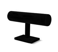 Flexzion Velvet T-Bar Bracelet Display Stand Jewelry Storage, Bracelet Holder Stand, Necklace, Earring, Bangle, Pendants Anklet, Charm Rack Organizer, Watch holder for Women and Men, 2 Pack, Black