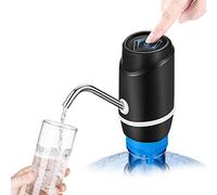 Flexzion Water Dispenser for 2-5 Gallon Water Bottle Automatic Electric Drinking Water Pump Portable Water Dispenser with USB Charging, Silicon Tube Cold Drink Beverage Countertop Home Office, Black