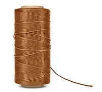 Flexzion Waxed Thread - 284 Yards (260 meters) 0.8mm 150D Polyester Wax Thread for Leather Sewing, Bookbinding, Stitching, Repairing, Beading, & DIY Projects (Khaki)
