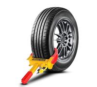 Flexzion Wheel Lock Clamp Anti-Theft Towing Parking Boot Tire Claw Heavy Duty Adjustable for Auto Car Rv Truck Boat Trailer Automotive Golf Carts with Two Keys in Red & Yellow