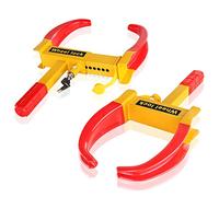 Flexzion Wheel Lock Security Tire Clamp (2 Pack) Anti-Theft Towing Parking Boot Tire Claw Heavy Duty Adjustable for Auto Car Rv SUV Caravan Truck Boat Trailer Automotive Golf Carts with Two Keys