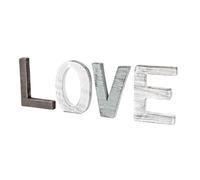 Flexzion Wooden Love Sign Block Letters for Wall Decor - Rustic Standing Love Cut Outs Wooden Word Signs Letter Decorations for Walls, Bookshelf, Kitchen, Bathroom, Wedding, and More