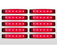 flexzon 10 Pcs 6 Led Rear Side Marker Tail Light Position 12V Smd for Truck HGV Trailer Lorry Bus Cab Set of 10