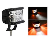 flexzon 12v - 24v Cube strobe flashing flash 12 LED work light triple side shooter lamp