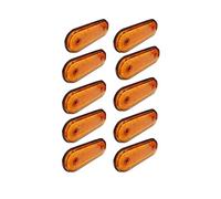 flexzon 12v Led oval clearance amber side marker lights position truck trailer lorry X10