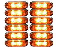 flexzon 12x 12v 2 led orange amber side markers indicator flush fit lights trailer lorry
