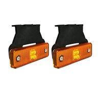 flexzon 2 Pcs orange amber 4 led 24v side marker lights indicator truck lorry trailer