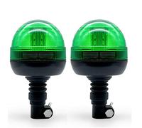 flexzon 2X Led Green Warning Beacon Flashing Rotating Flexible Din Pole Tractor Lights
