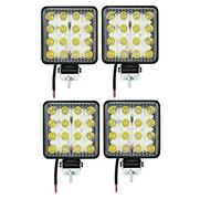 flexzon 4" 48w Square Led Work Lights Flood Beam 4X Lamps Suv 4x4 Multi Volt 12-24V