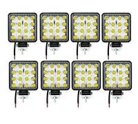 flexzon 4" 48w Square Led Work Lights Flood Beam 8X Lamps Suv 4x4 Multi Volt 12-24V