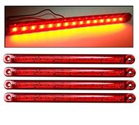 flexzon 4 Pcs Red 12V 24V 15 LED tail side marker lights truck trailer lorry 9.5"