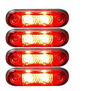 flexzon 4x 12v Flush fit red led tail side marker lamps/lights truck van kelsa bar